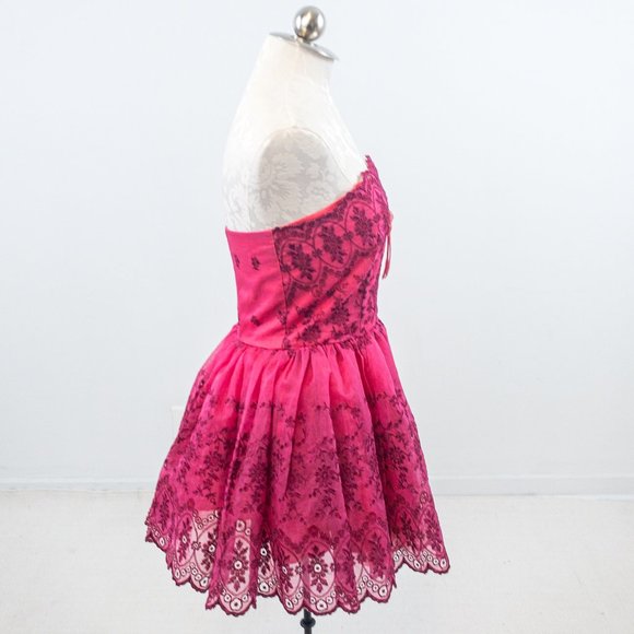 Betsey Johnson Silk Boho Princess Top Dress Pink - Picture 3 of 9
